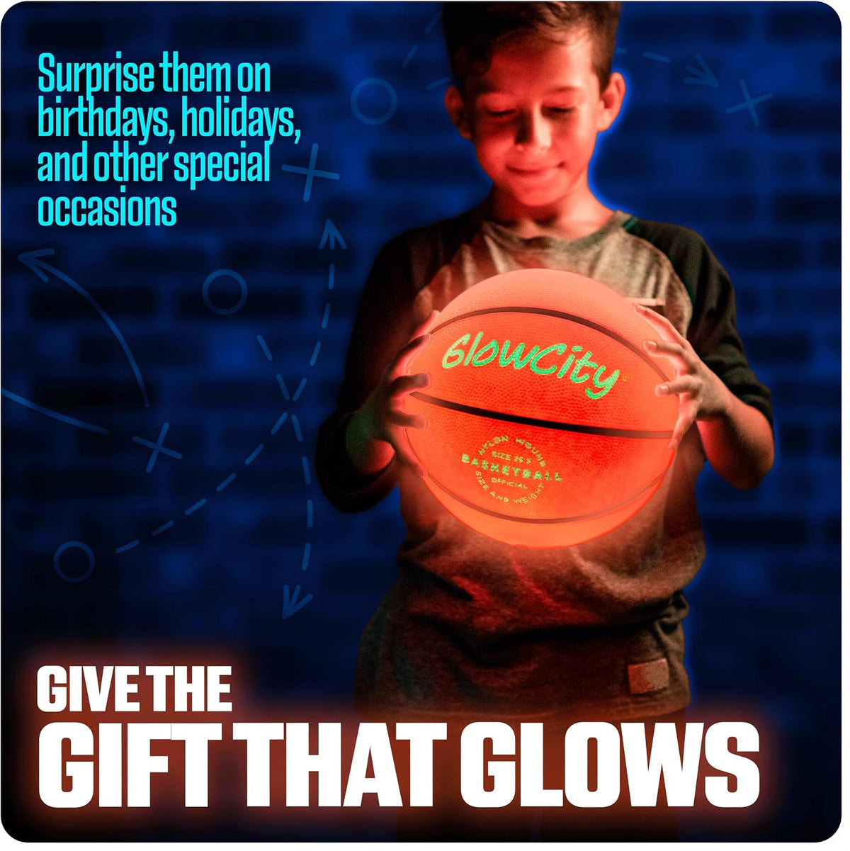 Glow in the Dark Basketball - Size 5, 6, 7 Light up Ball for Kids, Teens & Adults - Night Outdoor Games - Sports Birthday Gifts Ideas for Boys Ages 6 7 8 9 10 11 12 13 14 15