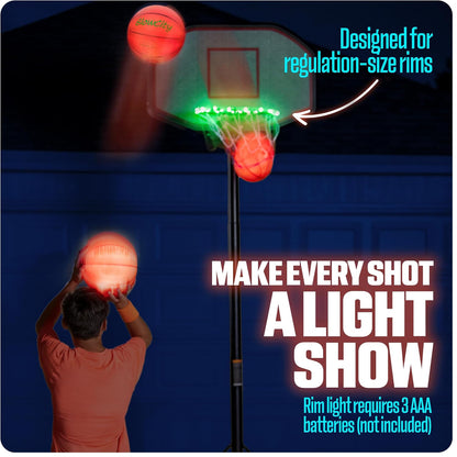 Glow in the Dark Basketball - Size 5, 6, 7 Light up Ball for Kids, Teens & Adults - Night Outdoor Games - Sports Birthday Gifts Ideas for Boys Ages 6 7 8 9 10 11 12 13 14 15