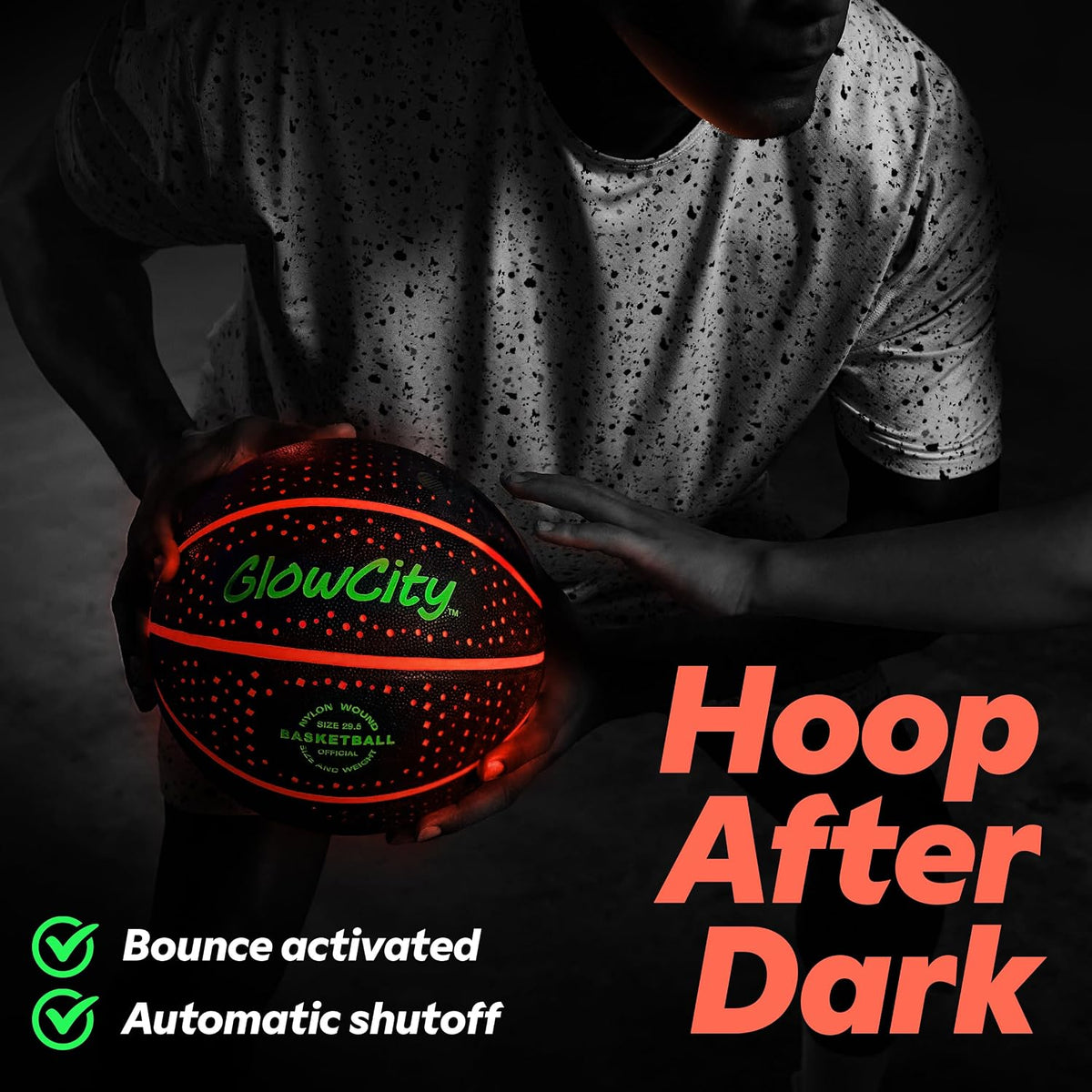 Light Up Your Game with  Glow in the Dark Basketball! Perfect for Kids, Teens & Adults - Fun Night Outdoor Sports for All Ages! 🎉🏀✨