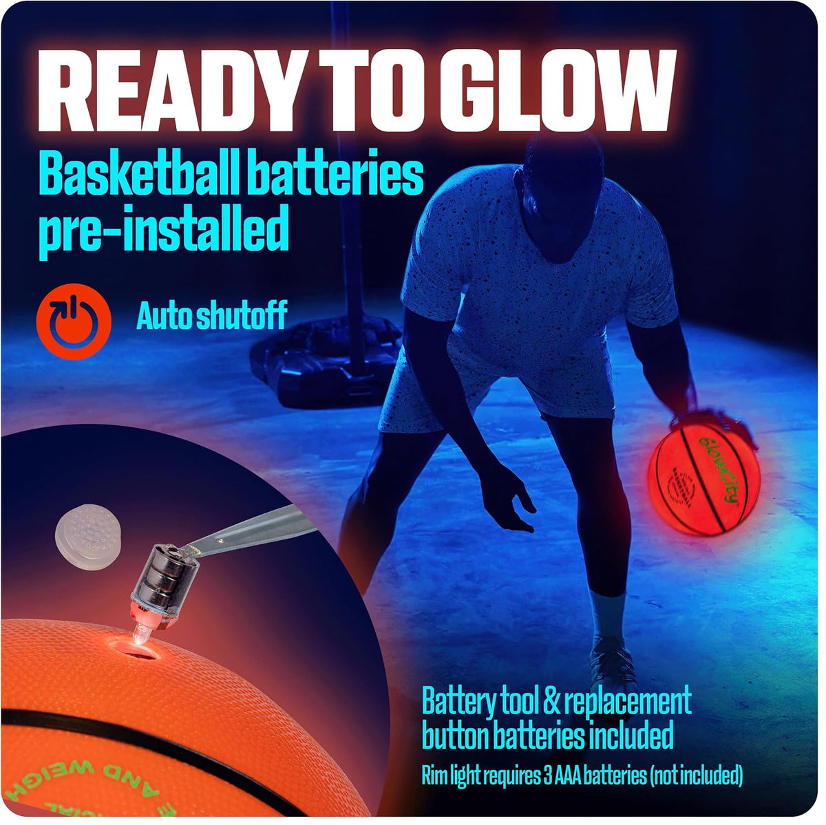 Glow in the Dark Basketball - Size 5, 6, 7 Light up Ball for Kids, Teens & Adults - Night Outdoor Games - Sports Birthday Gifts Ideas for Boys Ages 6 7 8 9 10 11 12 13 14 15