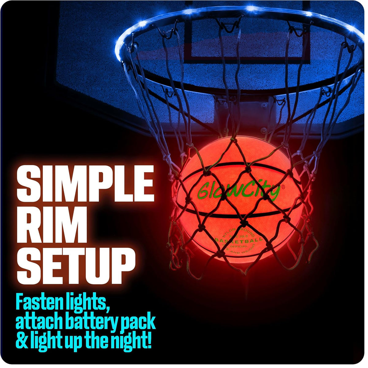 Glow in the Dark Basketball - Size 5, 6, 7 Light up Ball for Kids, Teens & Adults - Night Outdoor Games - Sports Birthday Gifts Ideas for Boys Ages 6 7 8 9 10 11 12 13 14 15
